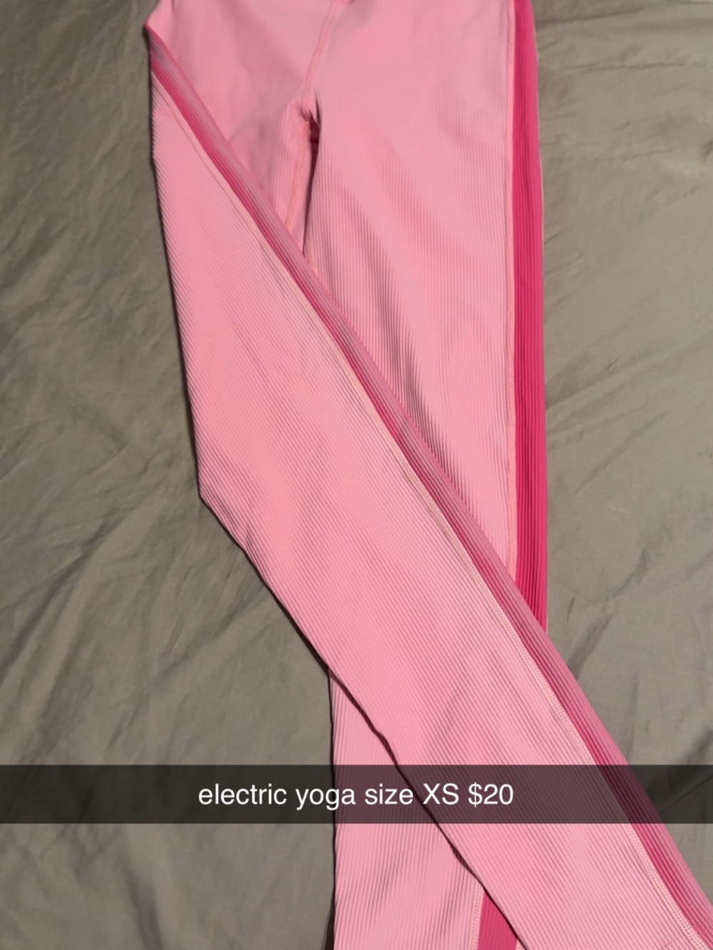 Electric Yoga Pink Ribbed Leggings with Hot Pink Trim